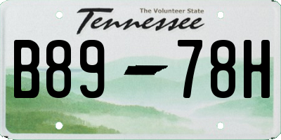 TN license plate B8978H