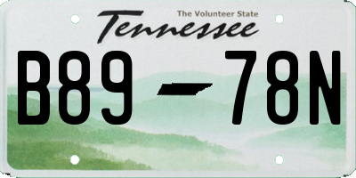TN license plate B8978N
