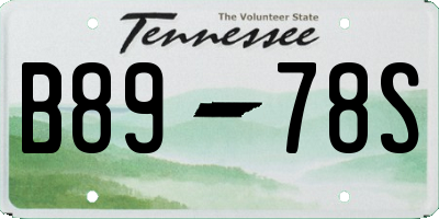 TN license plate B8978S