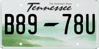 TN license plate B8978U