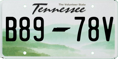 TN license plate B8978V