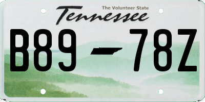 TN license plate B8978Z
