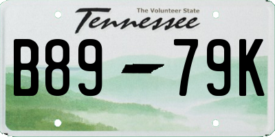 TN license plate B8979K