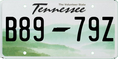 TN license plate B8979Z