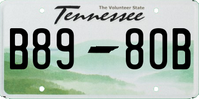 TN license plate B8980B