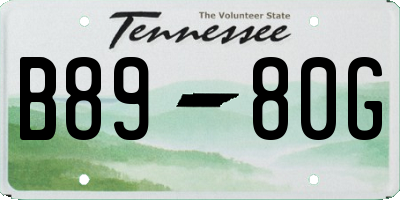 TN license plate B8980G