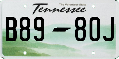 TN license plate B8980J