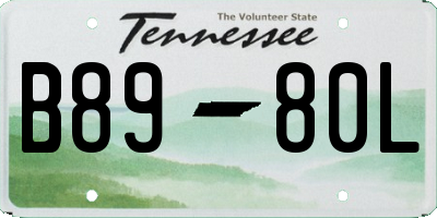 TN license plate B8980L