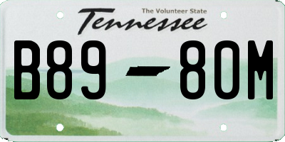 TN license plate B8980M