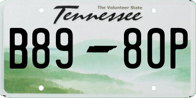 TN license plate B8980P