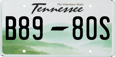 TN license plate B8980S