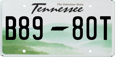 TN license plate B8980T