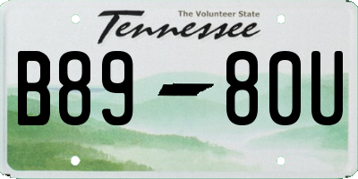 TN license plate B8980U