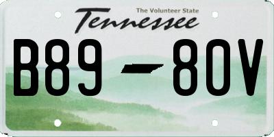TN license plate B8980V