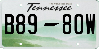 TN license plate B8980W