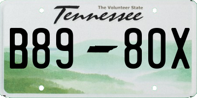 TN license plate B8980X