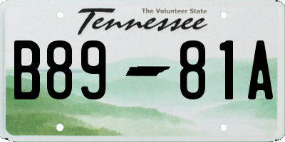 TN license plate B8981A