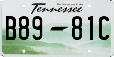 TN license plate B8981C