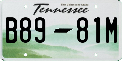 TN license plate B8981M