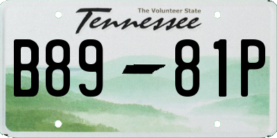 TN license plate B8981P
