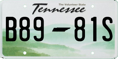 TN license plate B8981S