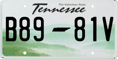 TN license plate B8981V