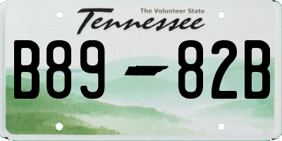 TN license plate B8982B