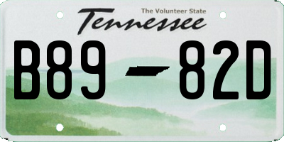 TN license plate B8982D