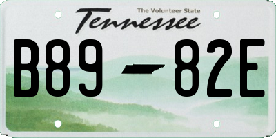 TN license plate B8982E