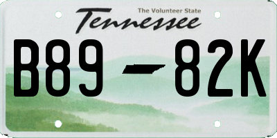 TN license plate B8982K