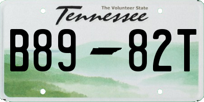 TN license plate B8982T