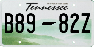 TN license plate B8982Z