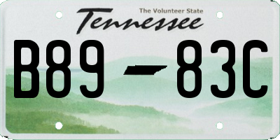 TN license plate B8983C
