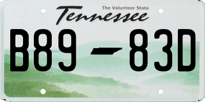 TN license plate B8983D