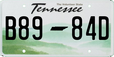 TN license plate B8984D