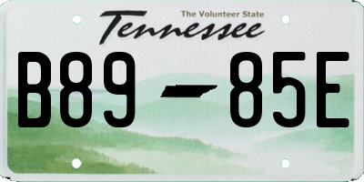 TN license plate B8985E