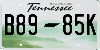 TN license plate B8985K