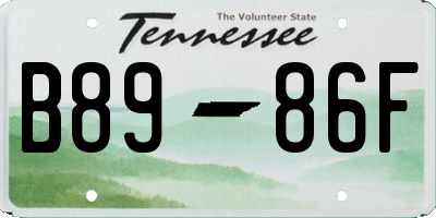 TN license plate B8986F