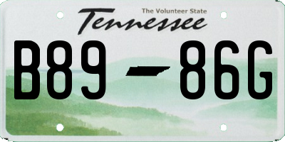 TN license plate B8986G