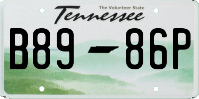 TN license plate B8986P