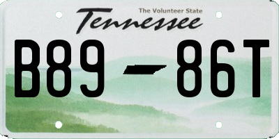 TN license plate B8986T