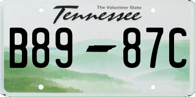TN license plate B8987C