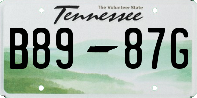 TN license plate B8987G