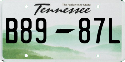 TN license plate B8987L