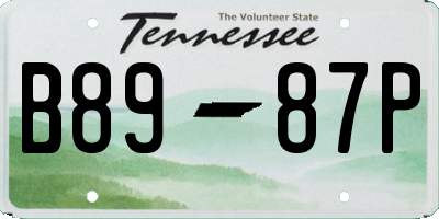 TN license plate B8987P