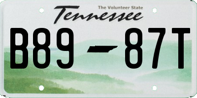 TN license plate B8987T