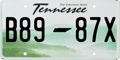 TN license plate B8987X