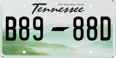 TN license plate B8988D
