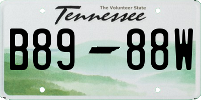 TN license plate B8988W