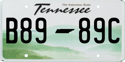 TN license plate B8989C